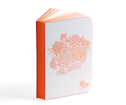 Letterpress Note [Flower-Orange]